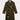 Military green twill trench coat with officially licensed Joy Division Love Will Tear Us Apart reference, genderless film-noir silhouette